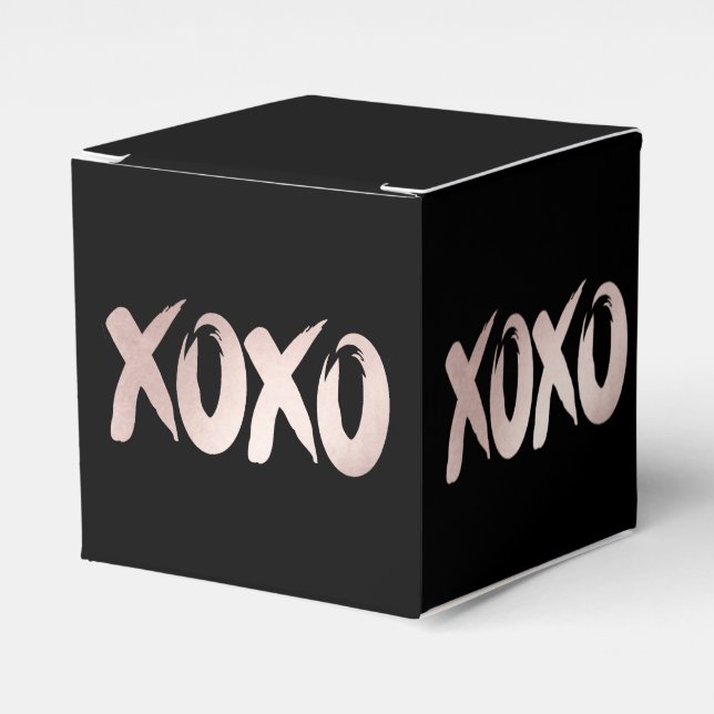 XOXO Blush Pink | Handgeschriebenes Pinselskript Geschenkschachtel (Vorderseite)