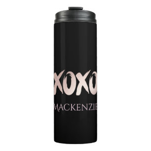 XOXO Blush Pink   Handgeschriebenes Pinselskript Thermosbecher