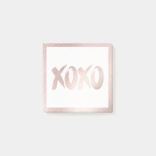 XOXO Blush Pink   Moderne Pinselkalligrafie Post-it Klebezettel