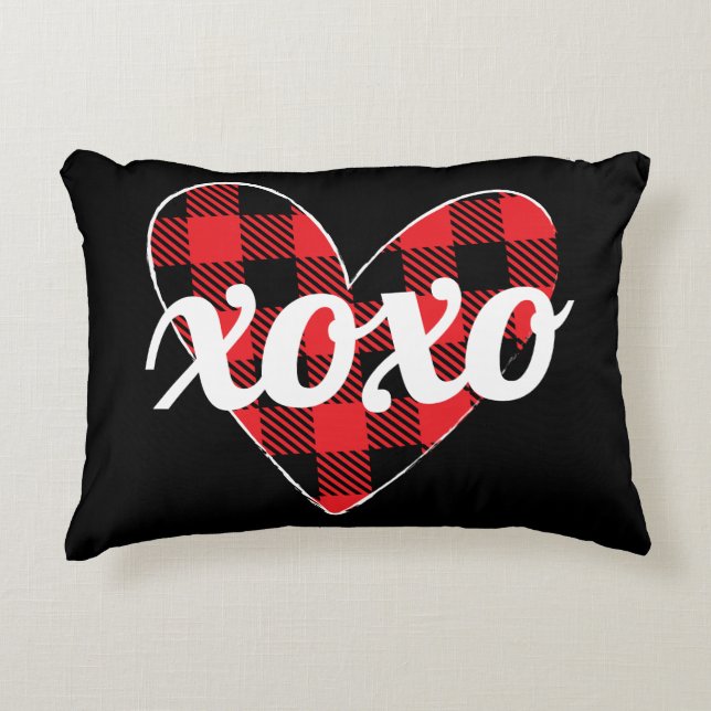 Xoxo büffalo Herz Accent Pillow Dekokissen (Vorderseite)