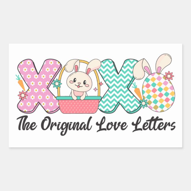 XOXO Bunny Liebe Sticker (Vorderseite)