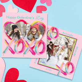 XOXO Colorful Galentine’s Day Custom Photo  Feiertagskarte
