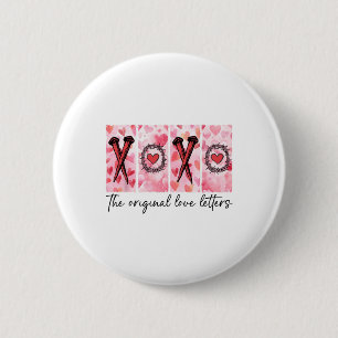 Xoxo Die ursprünglichen Liebe Buchstaben Retro übe Button