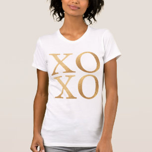 XOXO/Falsches Gold/Moderne Pinsel Schrift T-Shirt