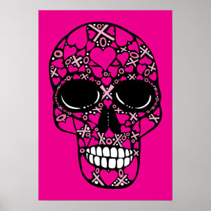 XOXO Forever - Skull Poster auf rosa