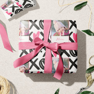 XOXO Foto und Herzmuster Valentinstag Geschenkpapier