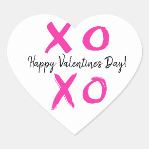 XOXO - Frohen Valentinstag Herz Herz-Aufkleber