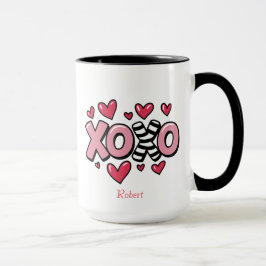 XOXO Frohen Valentinstag süße rote Herzen Tasse