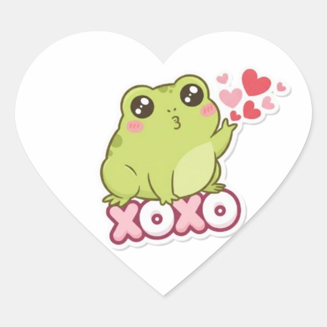 XOXO Frosch Aufkleber Süßer Frosch sendet Kuss Rom (Vorderseite)