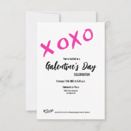 XOXO Galentine's Day PINK WHITE Valentines Party Einladung