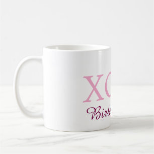 Xoxo Geburtstagsmädchen Name rosa mauve einfach Li Kaffeetasse