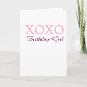 Xoxo Geburtstagsmädchen Name rosa mauve einfach Li Karte