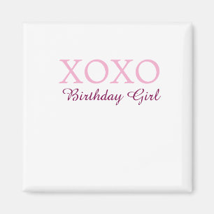 Xoxo Geburtstagsmädchen Name rosa mauve einfach Li Magnet