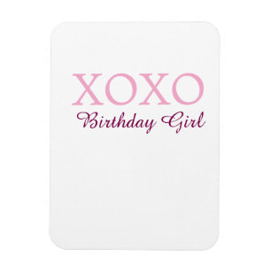 Xoxo Geburtstagsmädchen Name rosa mauve einfach Li Magnet