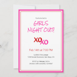 XOXO Girls Night Out Niedlich Galentine Day Party Einladung