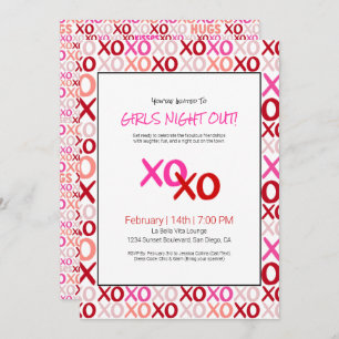 XOXO Girls Night Out Niedlich Galentine Day Party Einladung