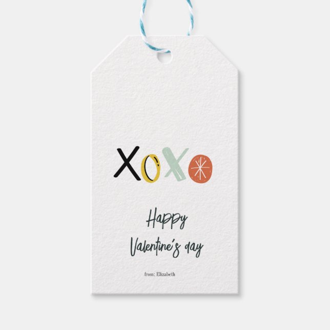 "XOXO" Glücklicher Valentinstag Geschenkanhänger (Vorderseite)