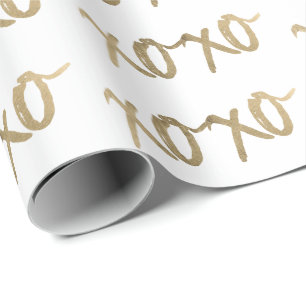 XOXO Gold Brushstoke Fashion Chic Geschenkpapier