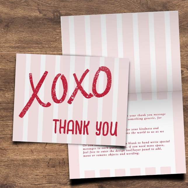 XOXO Hand Drawn Galentine’s Day Party Folding Dankeskarte (Von Creator hochgeladen)