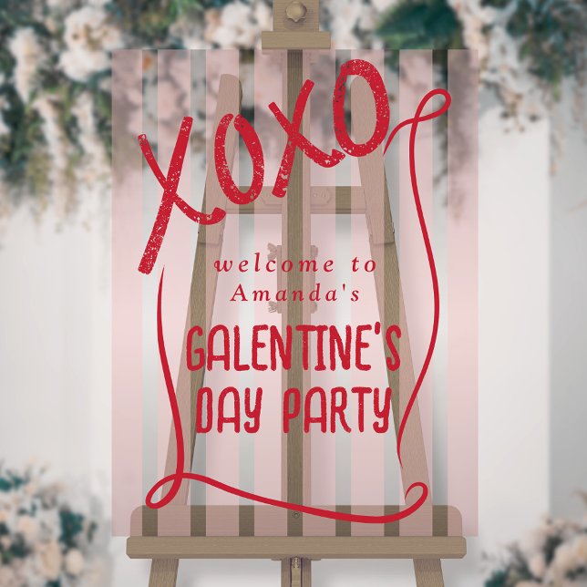 XOXO Hand Drawn Galentine’s Day Party Welcome Acrylschild (Von Creator hochgeladen)