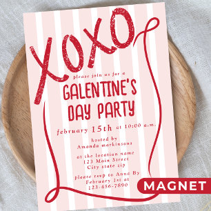 XOXO Handgezeichnete Galentine’s Day-Party Magneteinladung