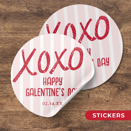 XOXO Handgezeichnete Galentine’s Day-Party Runder Aufkleber