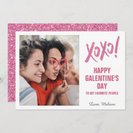 XOXO Happy Galentine's Day Foto Holiday Card Feiertagskarte
