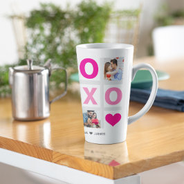 XOXO Happy Valentine's Day Pink Heart Custom Foto Milchtasse