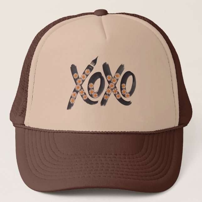 XOXO Hat - Niedlich & trendy Liebe Vibes Truckerkappe (Vorderseite)