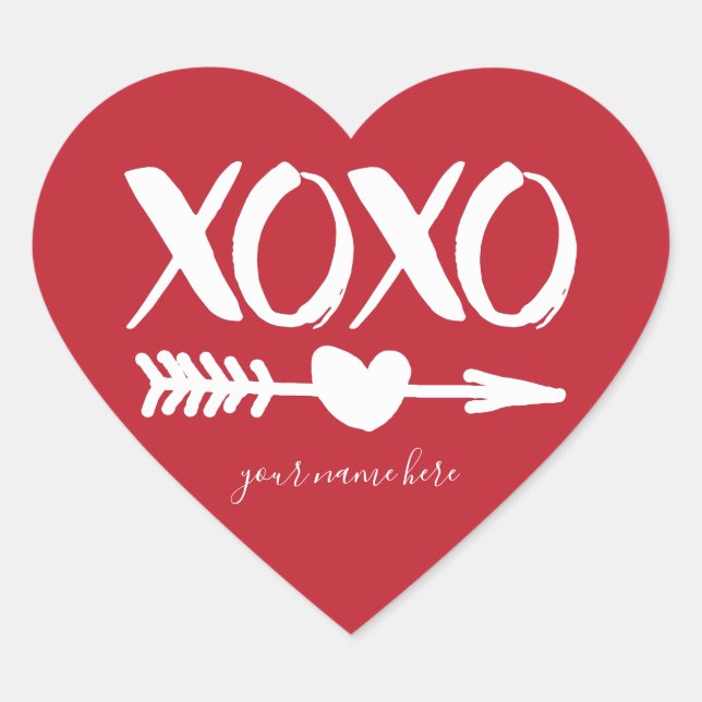 XOXO Heart Arrow Personalisiert Stickers (Vorderseite)
