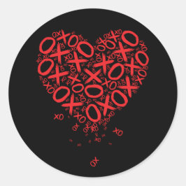 XOXO Heart Runder Aufkleber