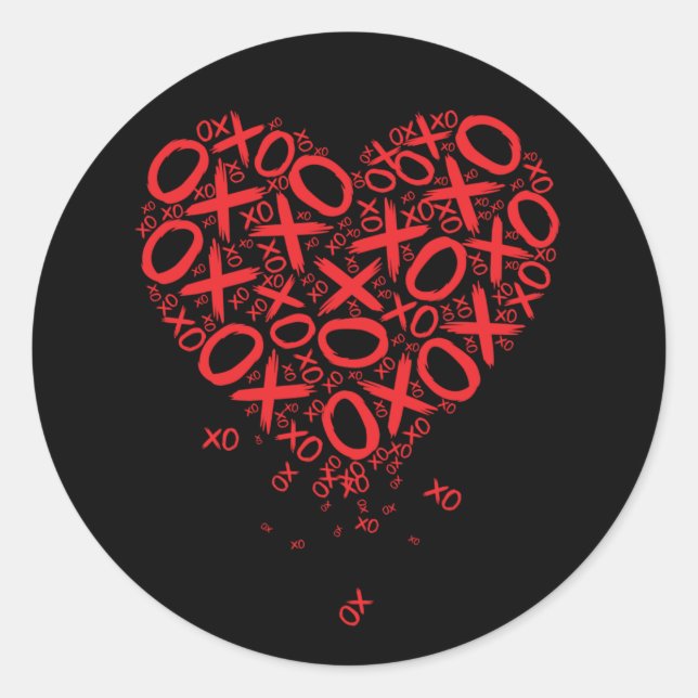 XOXO Heart  Runder Aufkleber (Vorderseite)