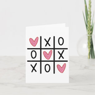 Xoxo Hearts Valentine Hugs Kisses Tic-tac-toe Wome Karte