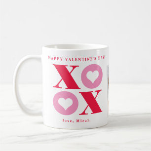 Xoxo Herz Happy Valentine's Day Zwei-Foto-Kaffee Kaffeetasse