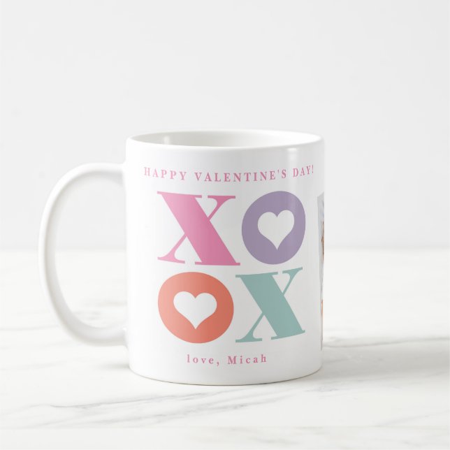 Xoxo Herz Happy Valentine's Day Zwei Foto Kaffeetasse (Links)