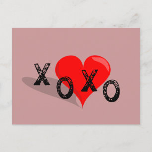 XOXO Herz Hugs und Kisses Postkarte