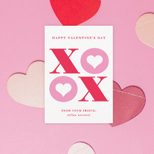 xoxo Herz Klassenzimmer Valentinstag Karte
