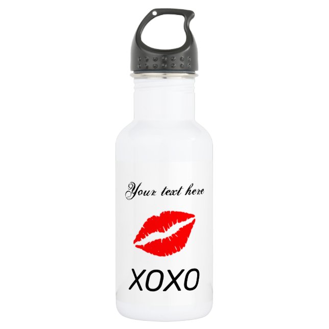 XOXO HERZ personalisieren Edelstahlflasche (Vorderseite)