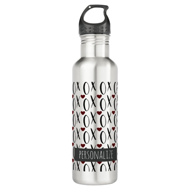 XOXO Herz Personalisiert Edelstahlflasche (Vorderseite)