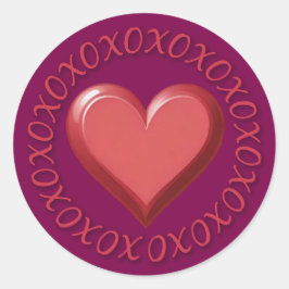 XOXO Herz-Sticker Runder Aufkleber