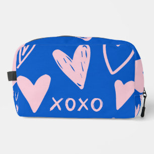 XOXO-Herzen-Make-up-Tasche – Süße blaue und rosa T Waschbeutel