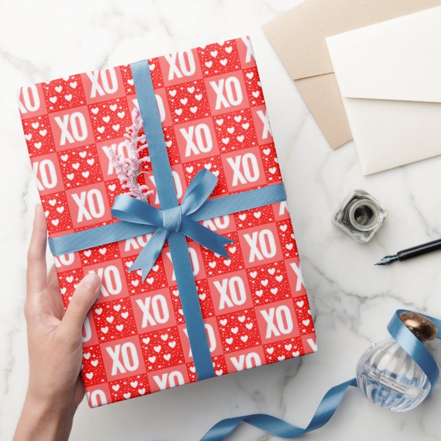 XOXO Herzen Valentinstag Geschenkpapier (Schenken)
