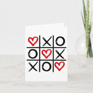 Xoxo Herzen Valentinstag Umarme Küsse Tic-Tac-Toe  Karte