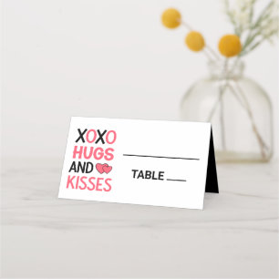 XOXO Hugs Kisses Brautparty Black Wedding Platzkarte