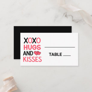XOXO Hugs Kisses Brautparty Black Wedding Platzkarte