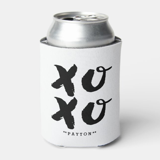 XOXO Hugs & Kisses | Brush Typografy Can Cooler Dosenkühler (Kanne Vorderseite)