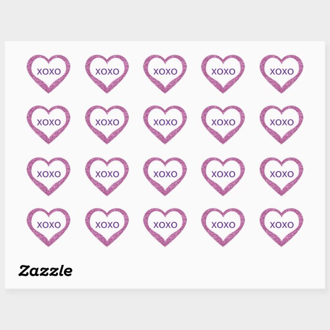 XOXO Hugs & Kisses Custom Conversation Hearts Herz-Aufkleber (Blatt)