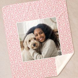 XOXO Hugs & Kisses Custom Photo Modern Pastel Pink Sherpadecke