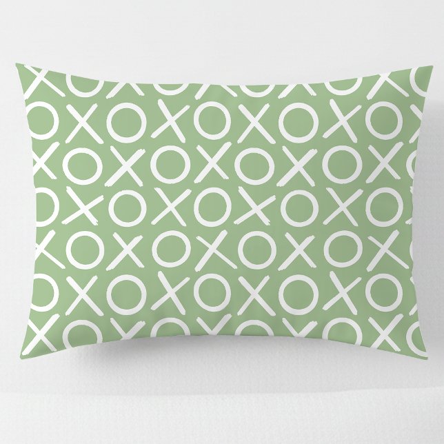 XOXO Hugs & Kisses Green Cute Modern Pattern Kissenbezug (Von Creator hochgeladen)