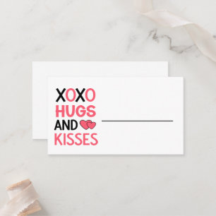 XOXO HUGS KISSES HerzS Brautparty Hochzeit Platzkarte